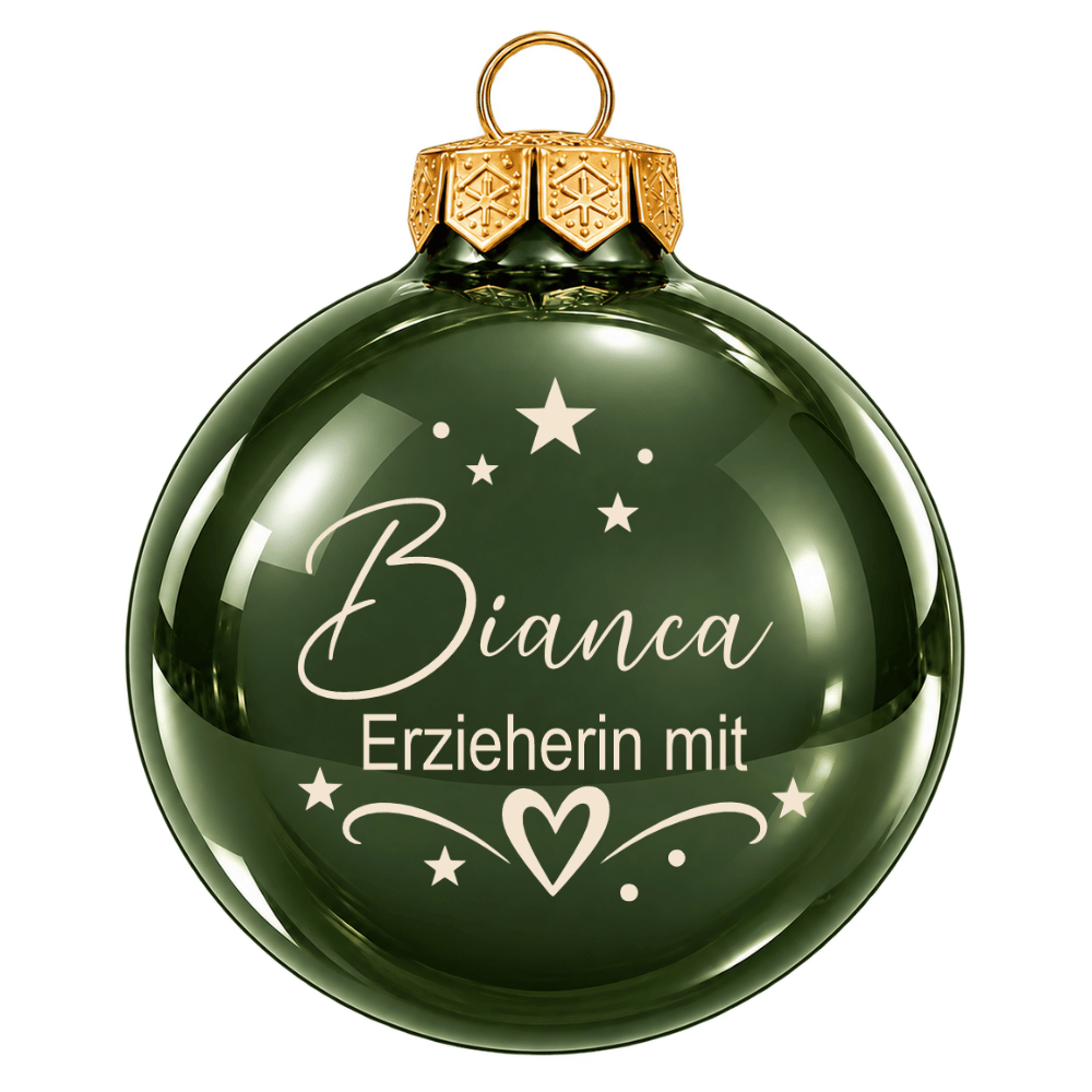 Weihnachtskugel mit Namen – Erzieherin, Kollegin & Hebamme mit Herz