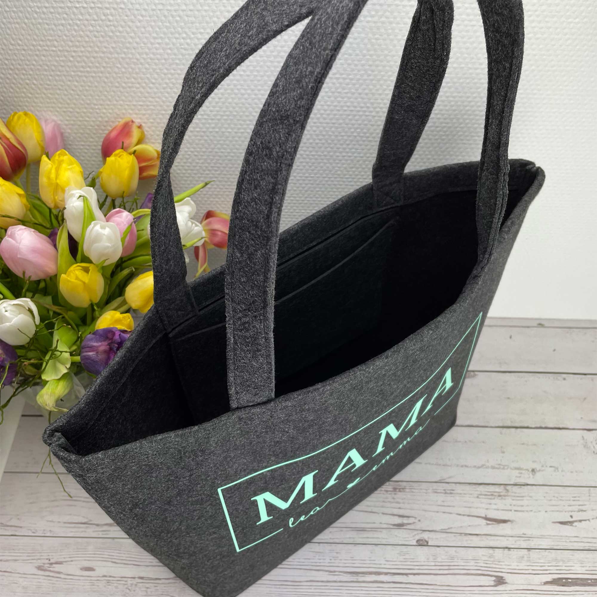 Tasche Oma personalisiert mit Namen | XL Filztasche Oma personalisiert mit Name
