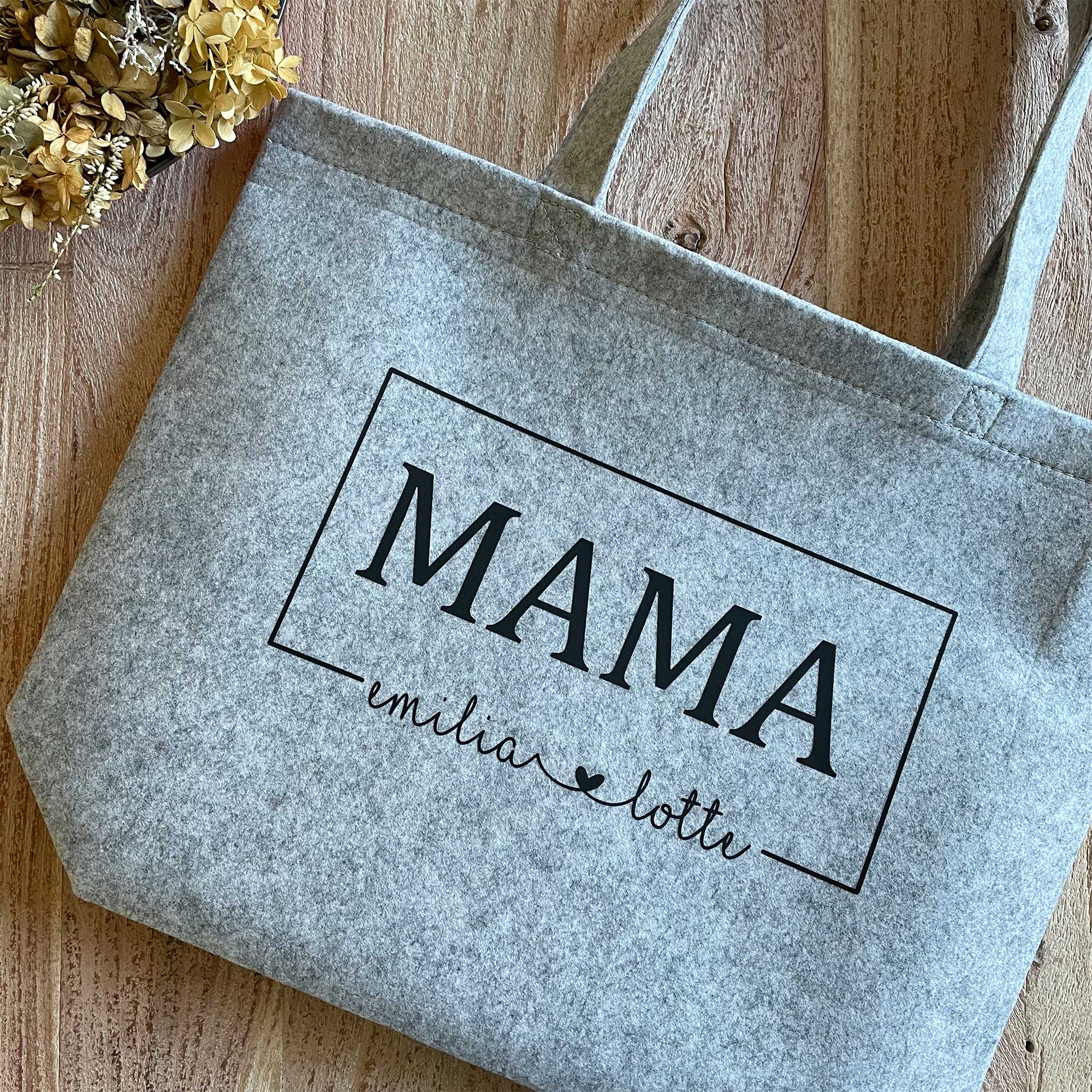 Tasche Oma personalisiert mit Namen | XL Filztasche Oma personalisiert mit Name