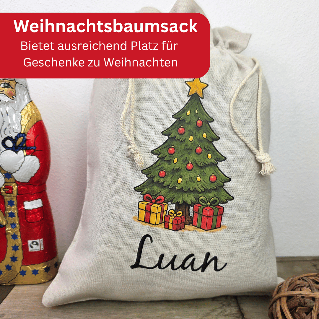 Weihnachtssack personalisiert mit Namen – WEIHNACHTSBAUM