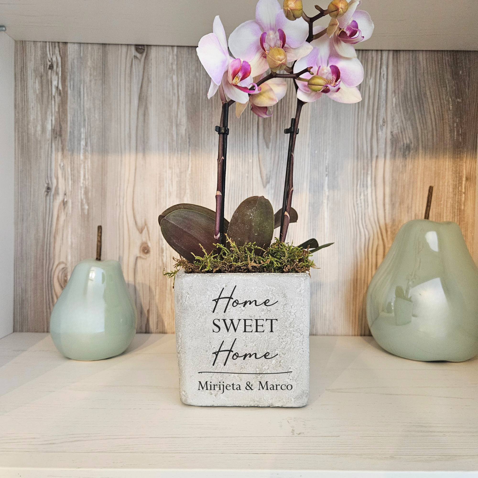 Home Sweet Home Blumentopf personalisiert – Geschenk zum Einzug | 2 Größen