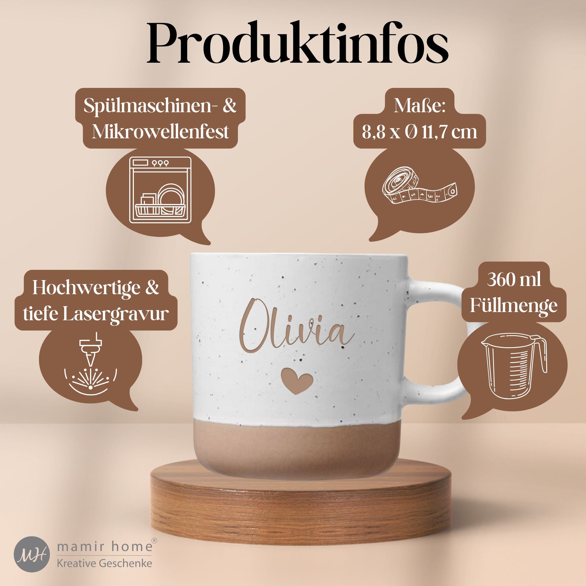 Erklärung zur Personalisierung mit Name und Herz – einfach im Feld angeben, Herz wird automatisch ergänzt.