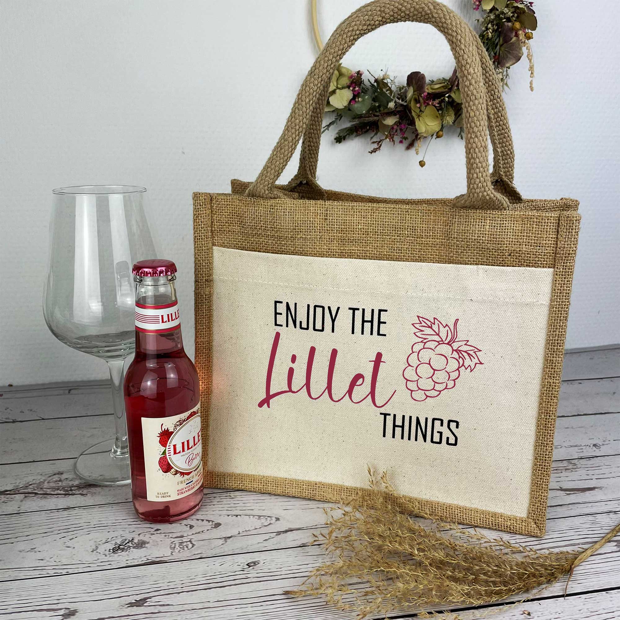 Geschenktasche „Enjoy the Lillet Things“ | Lillet Tasche für Mädelsabend & Geburtstag | Geschenkidee für Lillet Wild Berry Fans