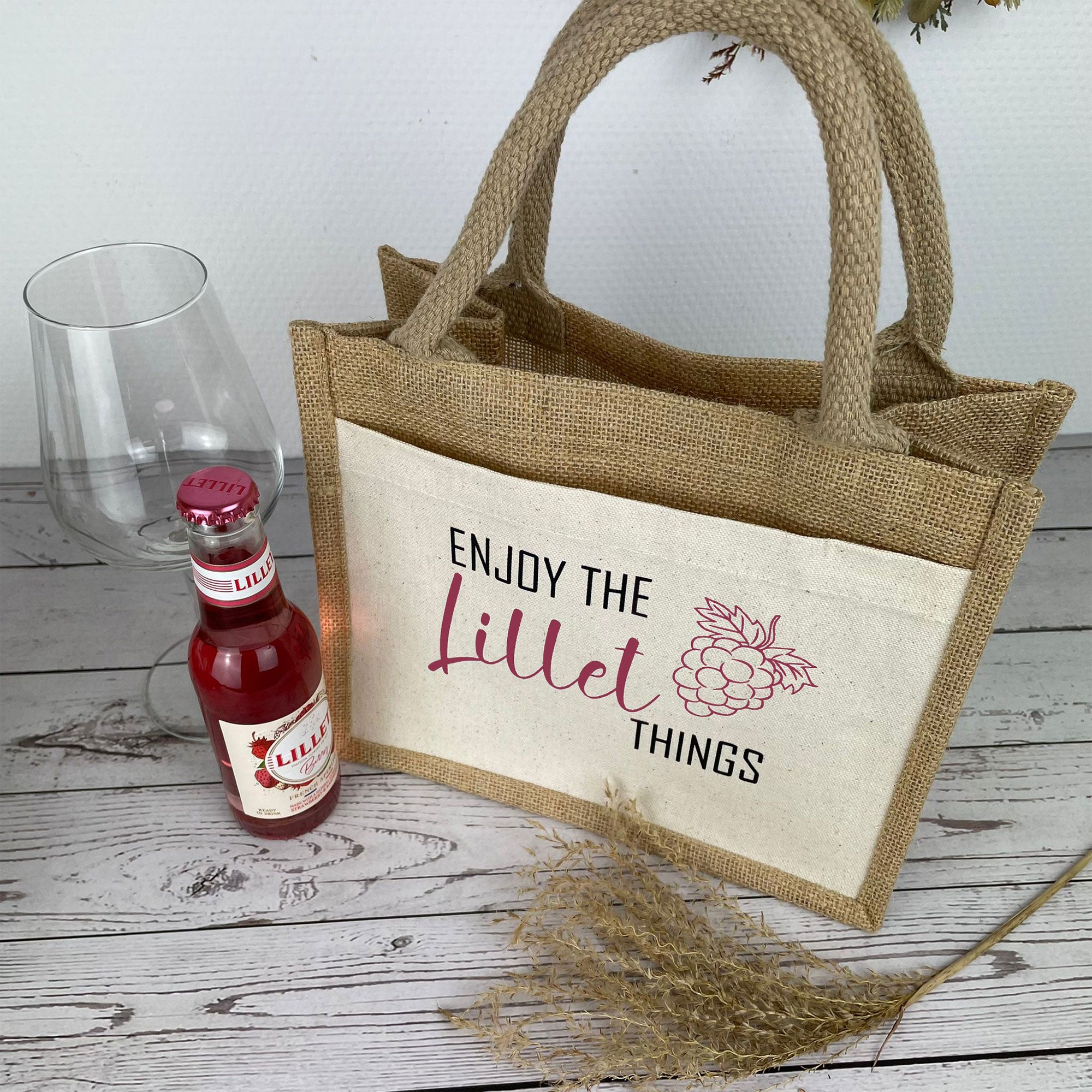 Geschenktasche „Enjoy the Lillet Things“ | Lillet Tasche für Mädelsabend & Geburtstag | Geschenkidee für Lillet Wild Berry Fans