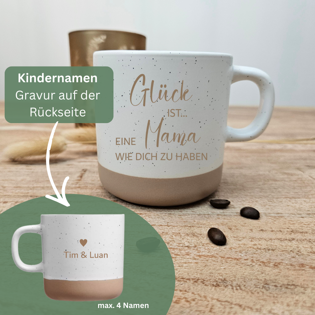 Personalisierte Tasse „Glück ist eine Mama wie dich zu haben“ – mit Namen oder Widmung