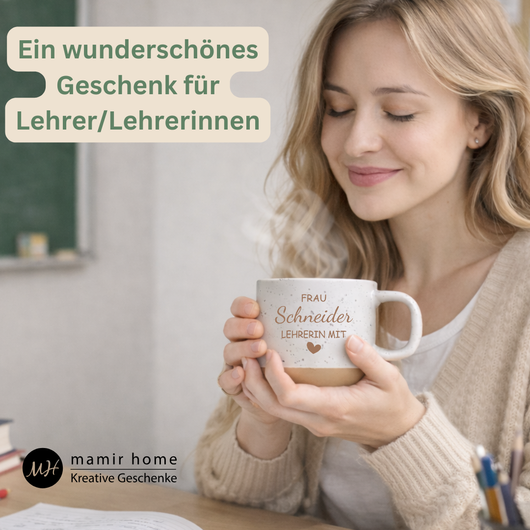 Personalisierte Lehrerin Tasse mit Namen als Geschenkidee mit schneller Lieferung