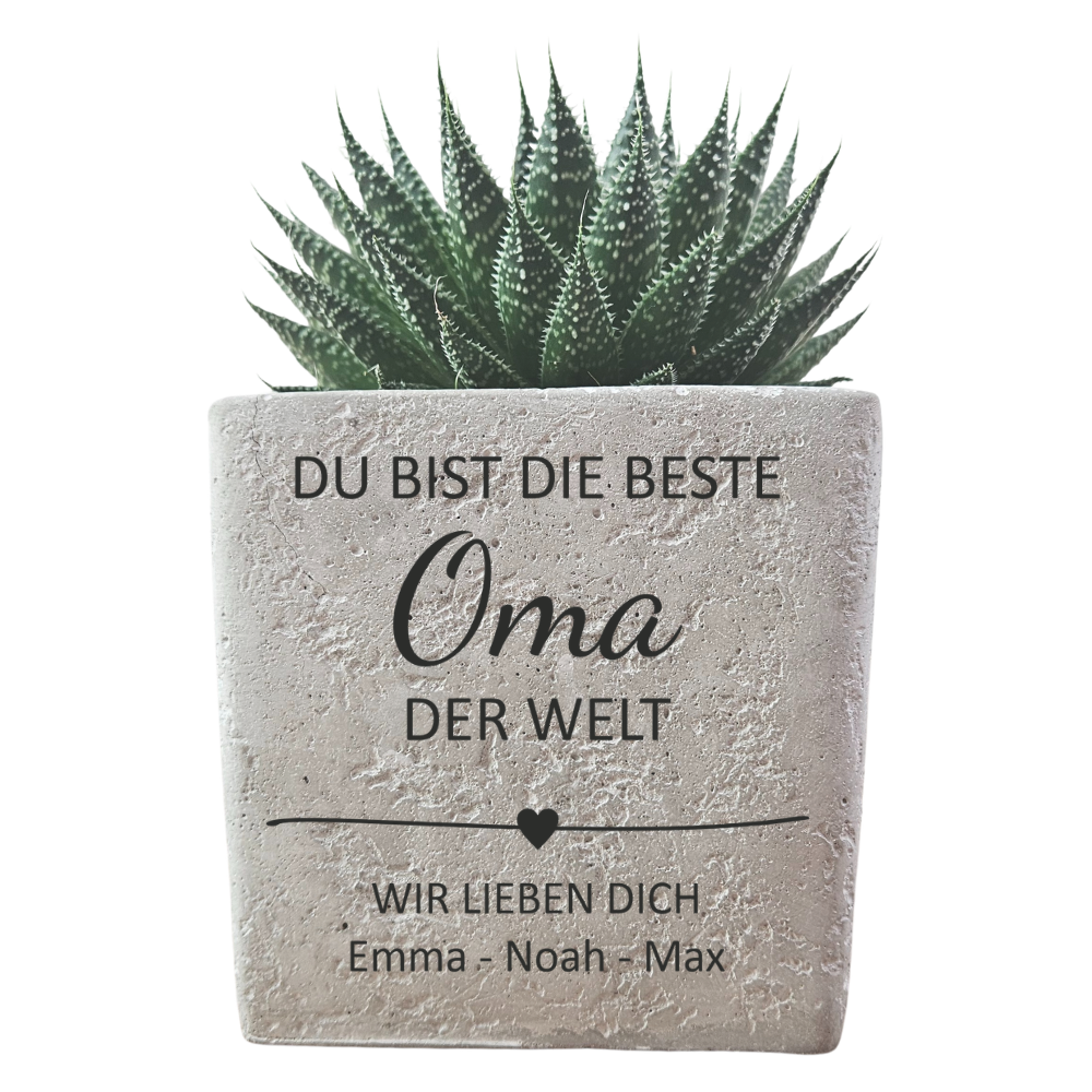 Muttertagsgeschenk Blumentopf personalisiert – Geschenk für Mama & Oma mit Gravur