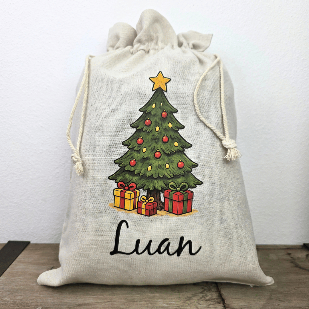 Weihnachtssack personalisiert mit Namen – WEIHNACHTSBAUM