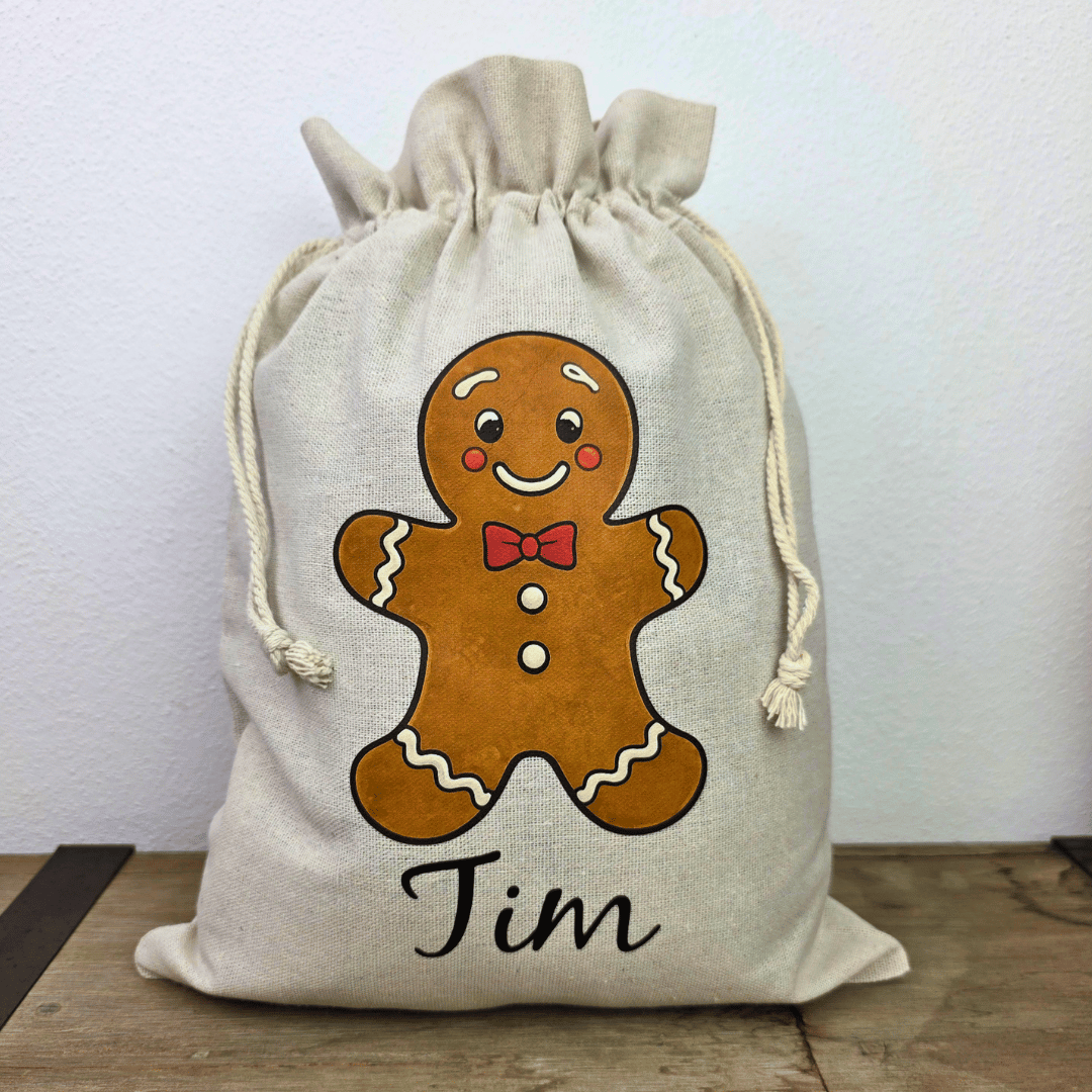 Nikolaussack mit Namen – LEBKUCHENMANN - Weihnachtssack personalisiert