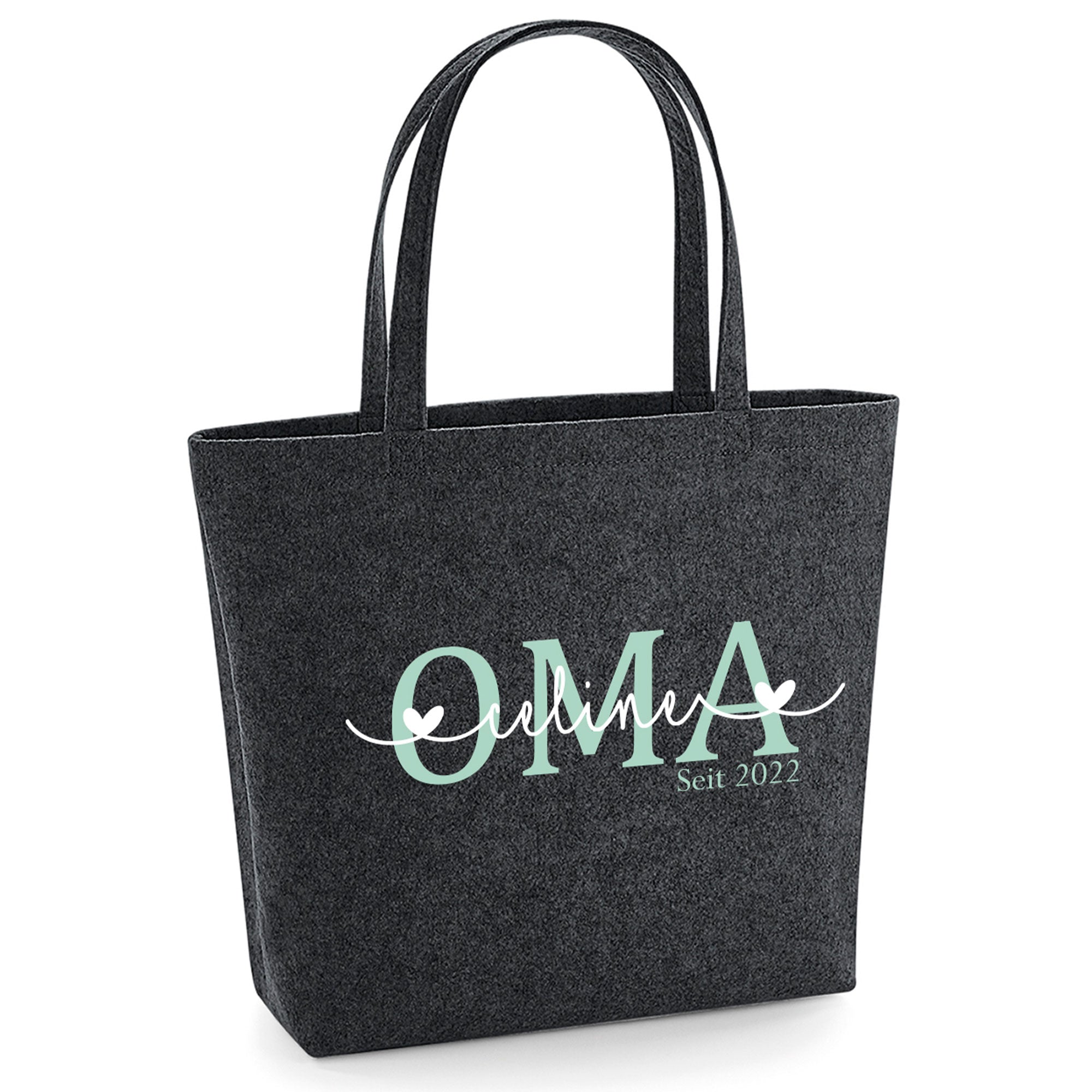 Tasche Oma personalisiert mit Namen & Jahreszahl – Filztasche für Oma