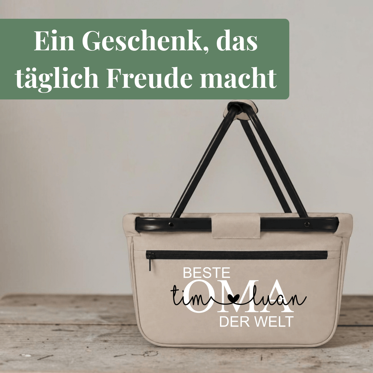 Einkaufskorb personalisiert „Beste Oma der Welt“ – Geschenk Beste Oma mit Kindernamen