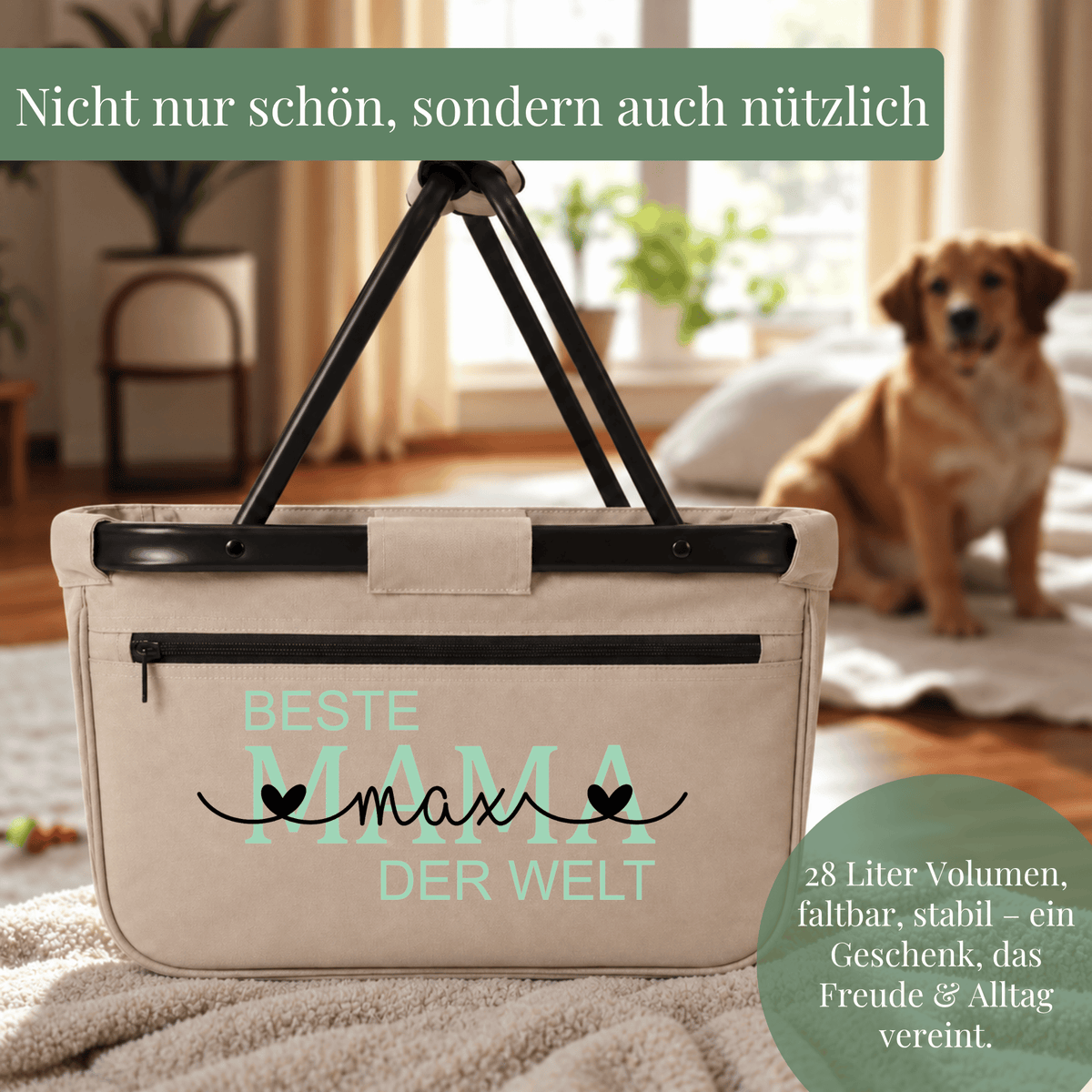 Einkaufskorb personalisiert „Beste Oma der Welt“ – Geschenk Beste Oma mit Kindernamen