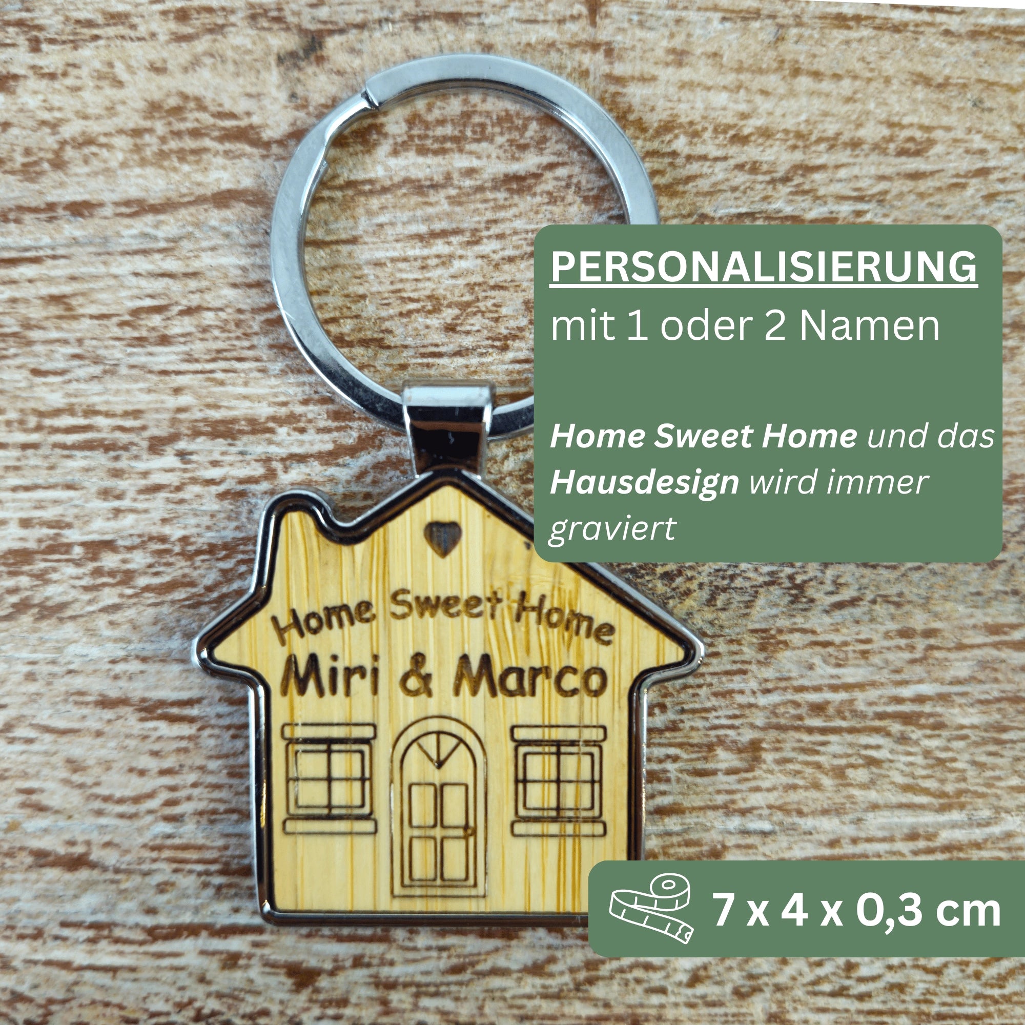 Schlüsselanhänger personalisiert als Geschenk zum neuen Haus