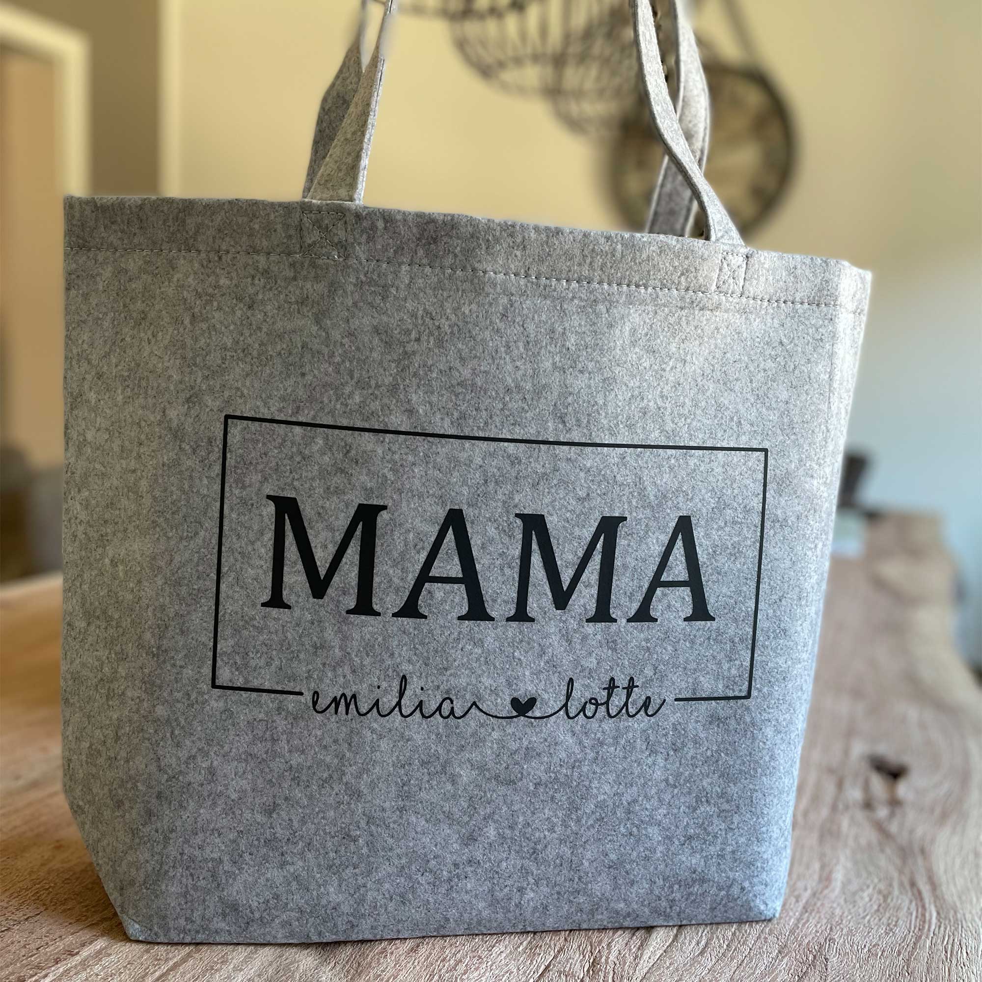 Tasche Oma personalisiert mit Namen | XL Filztasche Oma personalisiert mit Name