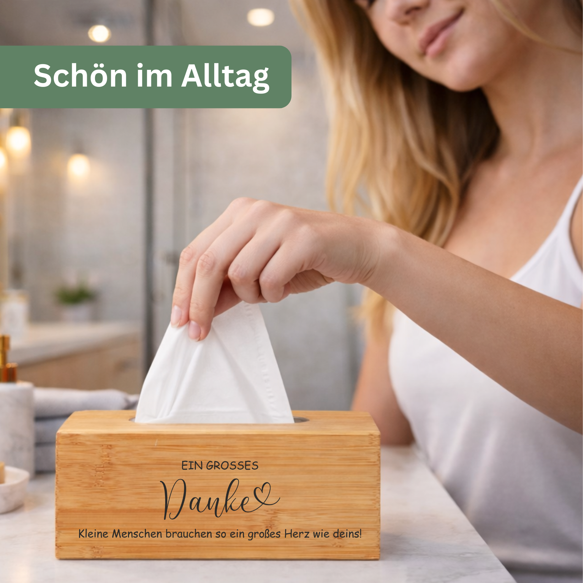 Taschentuchbox personalisiert – „Ein großes Danke“ | Abschiedsgeschenk Erzieherin & Kindergarten