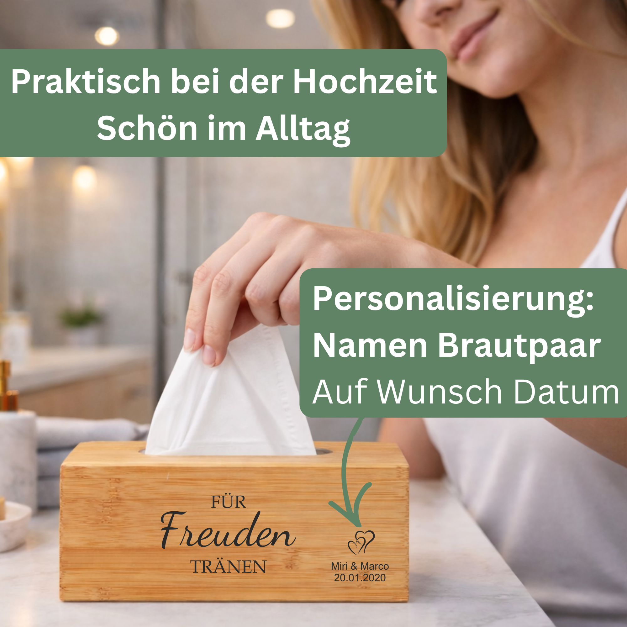 Taschentuchbox Hochzeit als praktisches Accessoire für die Hochzeit und den Alltag