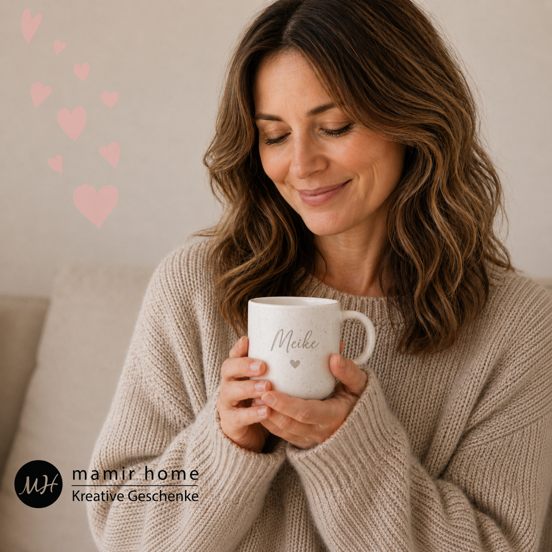 Abschiedsgeschenk Erzieherin mit Kindernamen – Personalisierte Tasse & Herz-Tablett | Geschenk Erzieherin Abschied