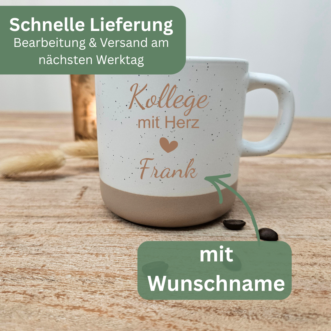Tasse Kollegin mit Herz personalisiert – Geschenk für eine Kollegin | Danke Kollegin Geschenk | Lieblingskollegin Tasse