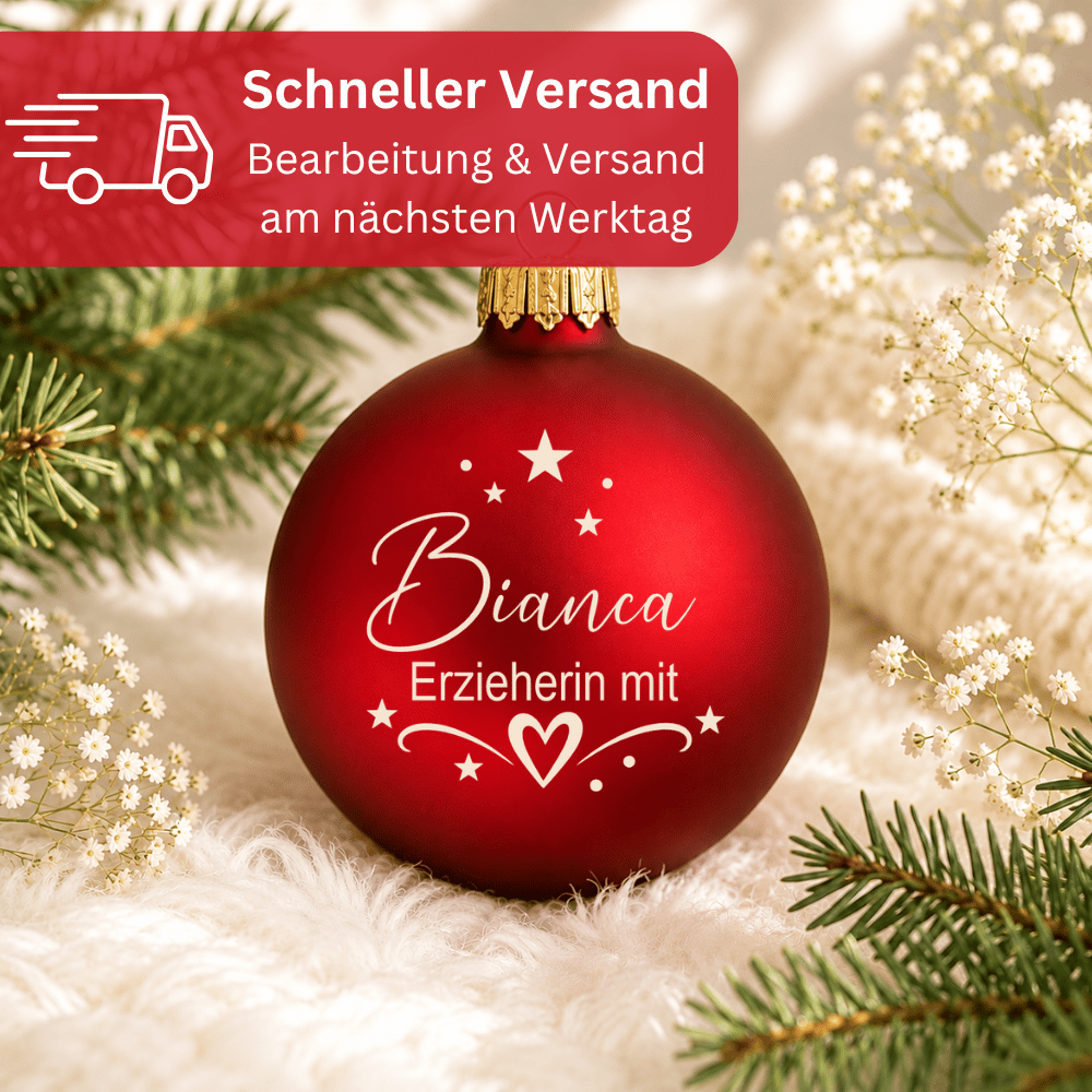 Weihnachtskugel mit Namen – Erzieherin, Kollegin & Hebamme mit Herz