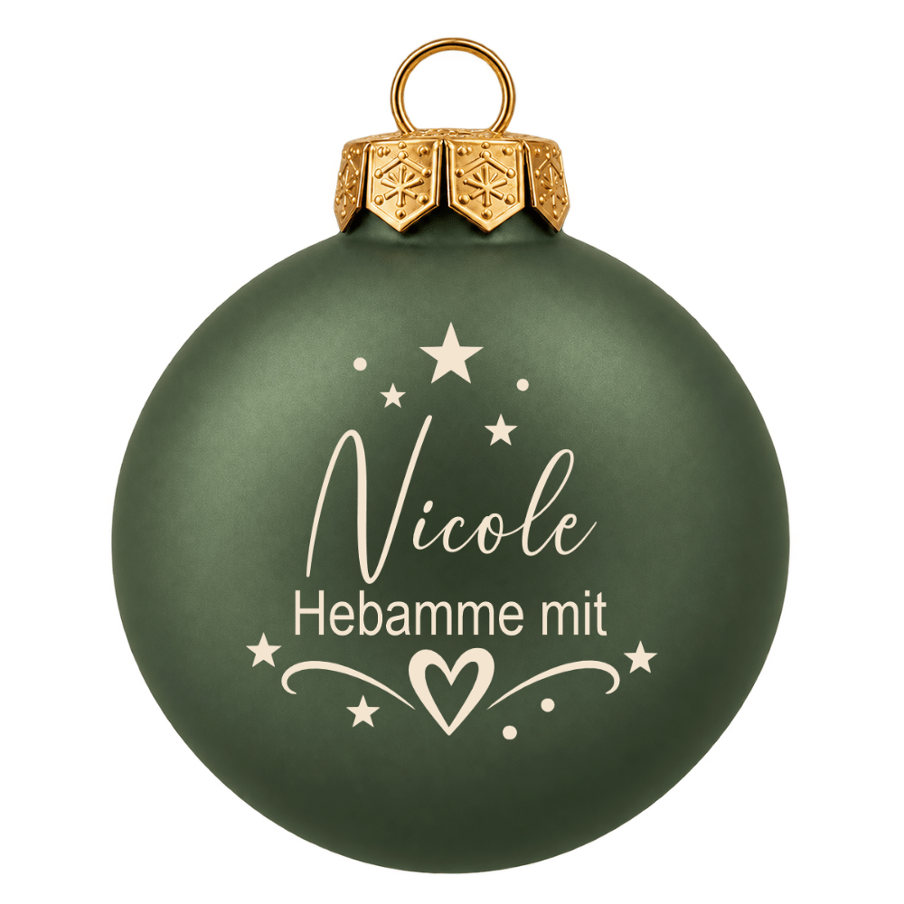 Weihnachtskugel mit Namen – Erzieherin, Kollegin & Hebamme mit Herz