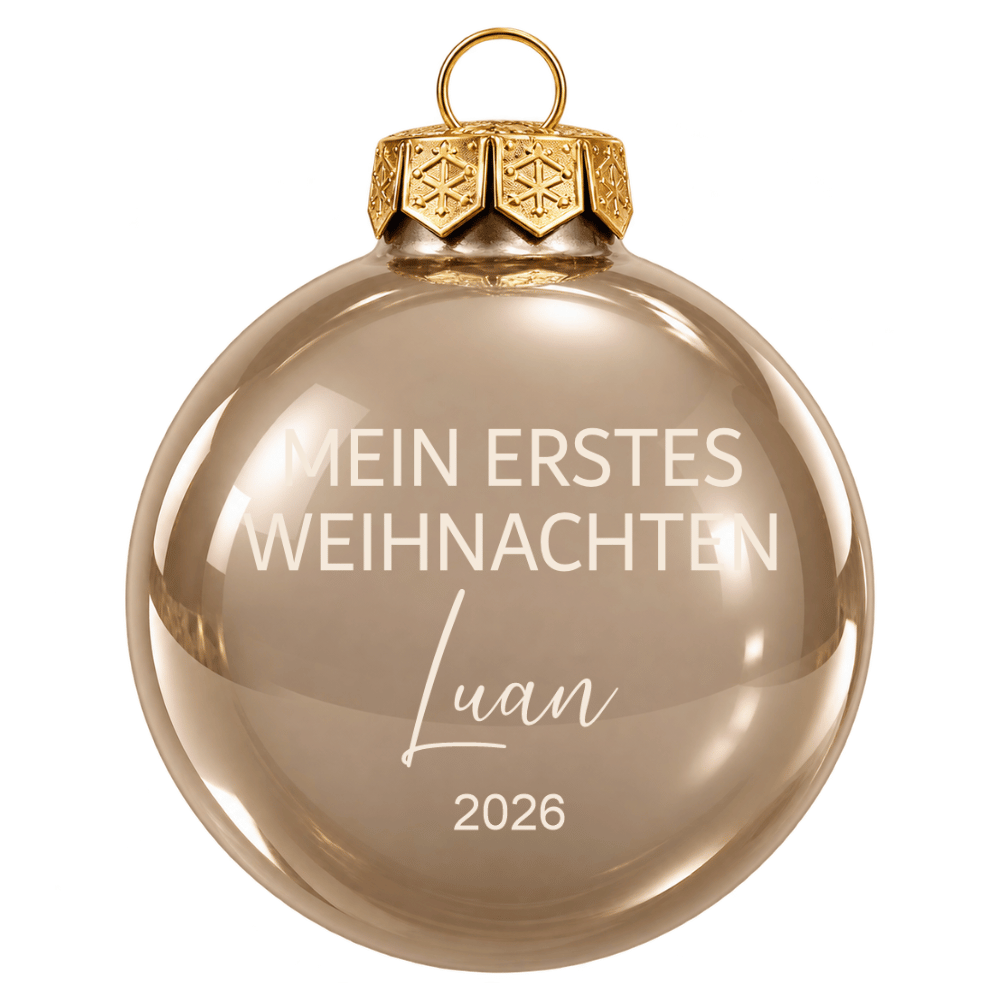 Weihnachtskugel personalisiert – Mein erstes Weihnachten mit Name und Jahr