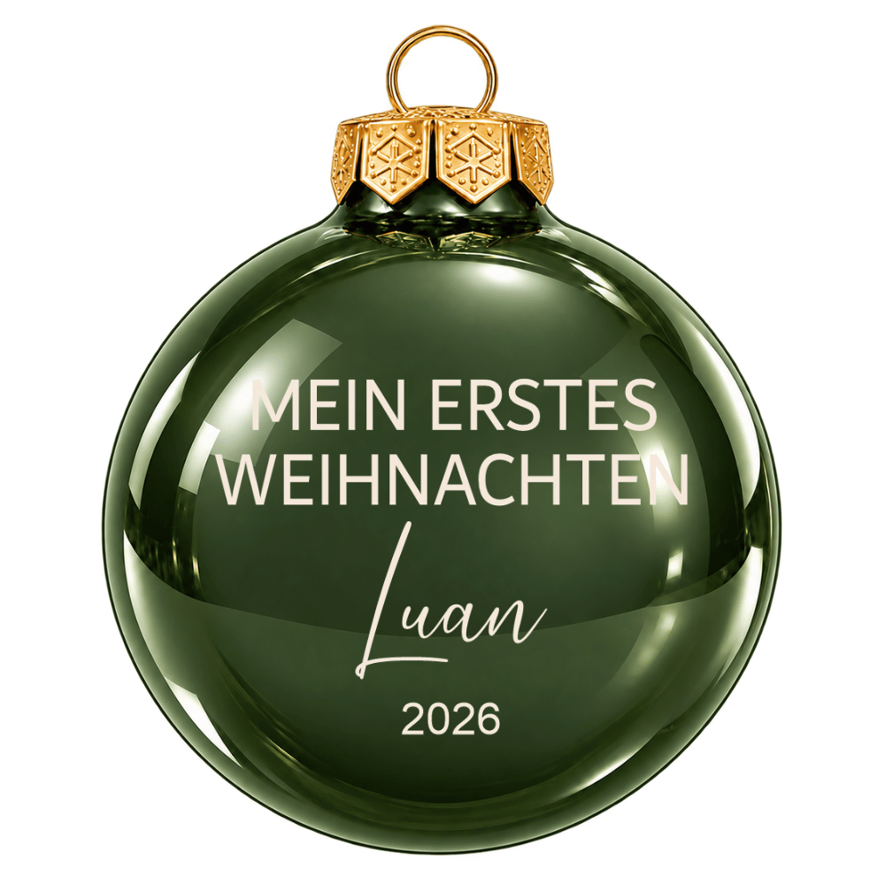 Weihnachtskugel personalisiert – Mein erstes Weihnachten mit Name und Jahr