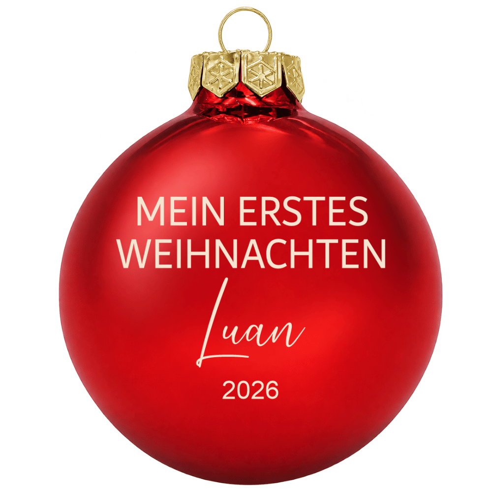 Weihnachtskugel personalisiert – Mein erstes Weihnachten mit Name und Jahr