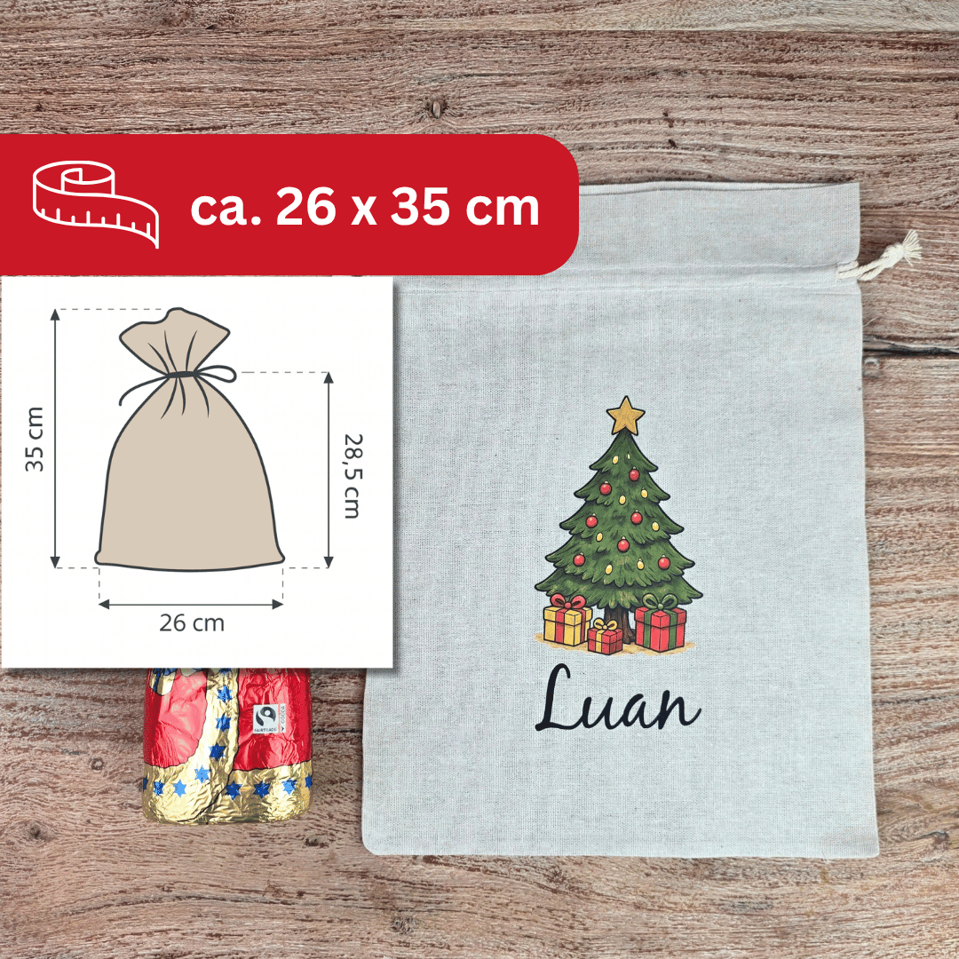 Weihnachtssack personalisiert mit Namen – WEIHNACHTSBAUM